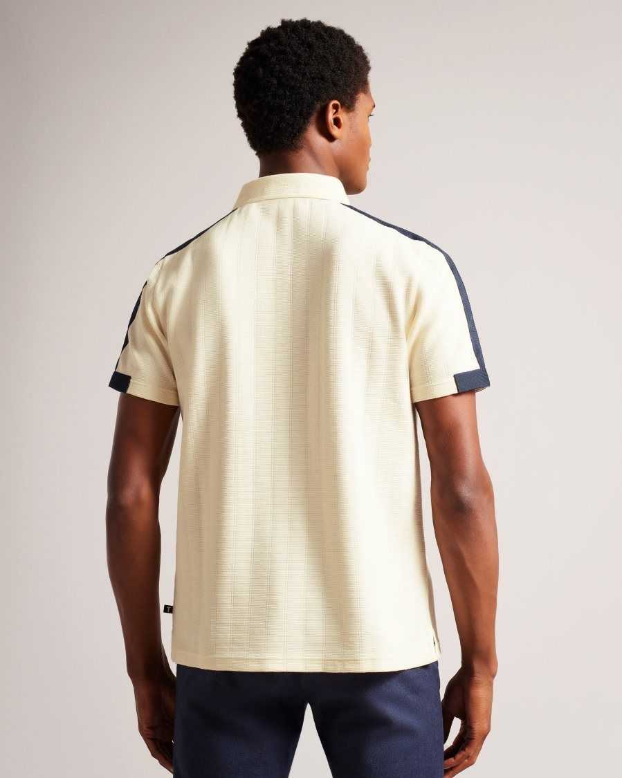 Ted Baker Abloom Short Sleeve Polo Shirt With Zip Natural | 2413679-XI