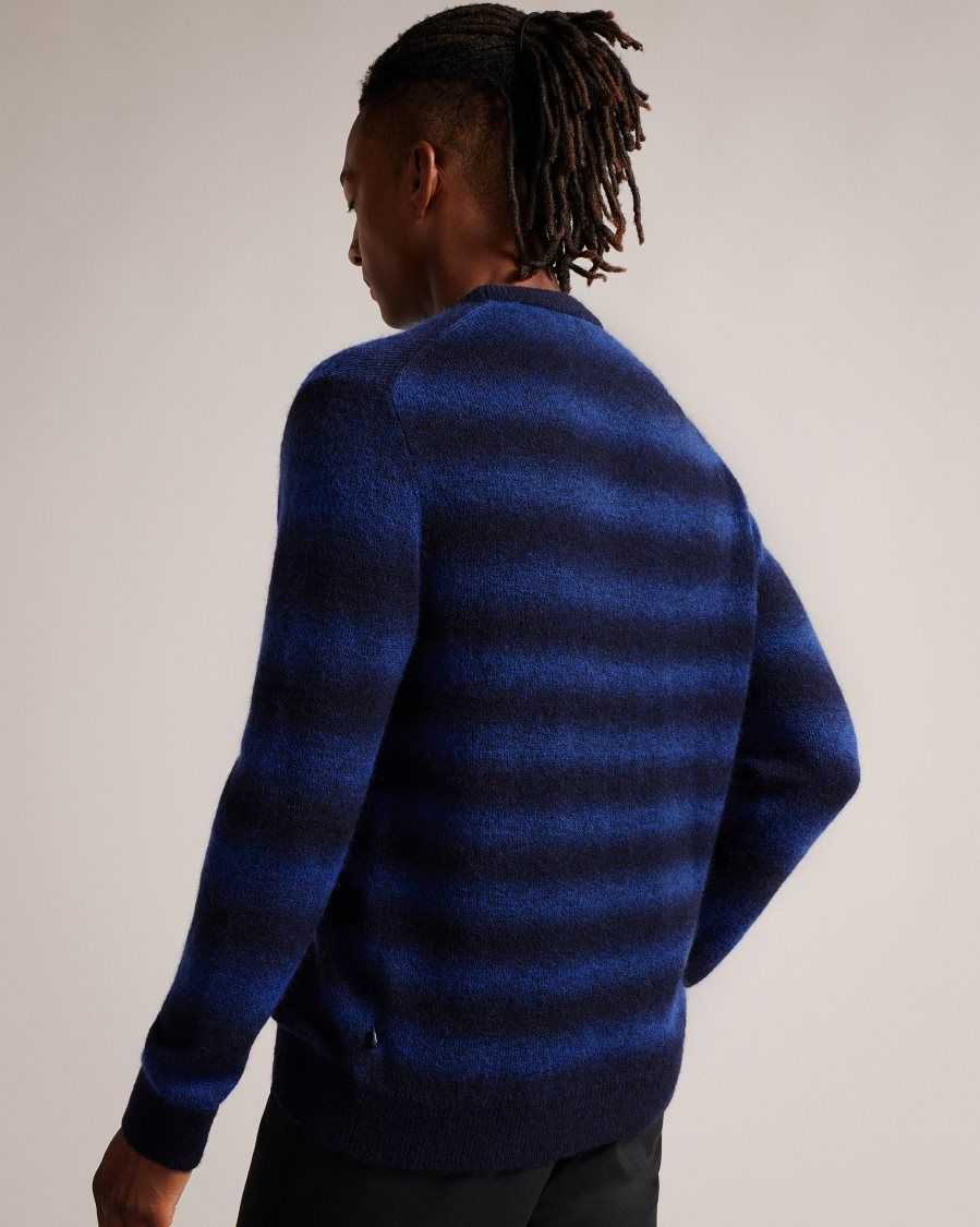 Ted Baker Abulti Regular Fit Striped Jumper Blue | 0786415-VQ