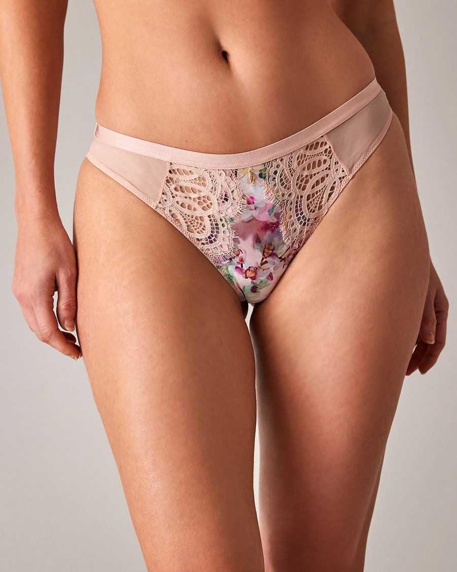 Ted Baker Acacio Watercolour Floral Brazilian Brief Pale Pink | 5130728-QD