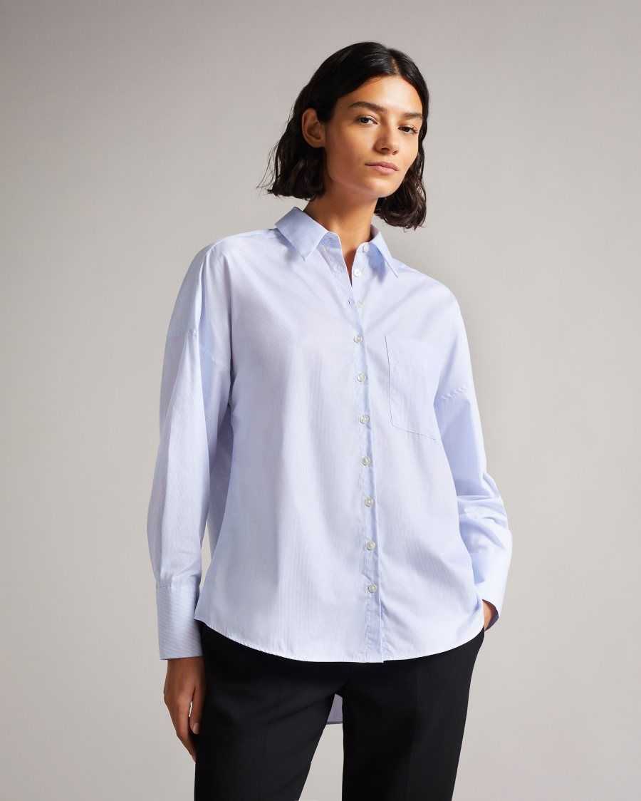 Ted Baker Afllua Striped Shirt White | 5382691-LQ