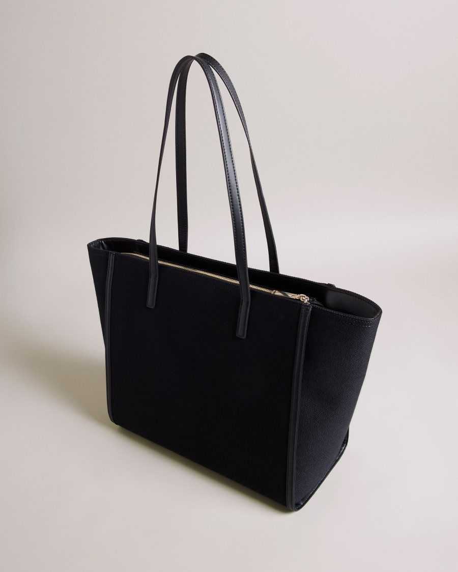 Ted Baker Aksani Large Canvas Tote Bag Jet-Black | 4052891-UD