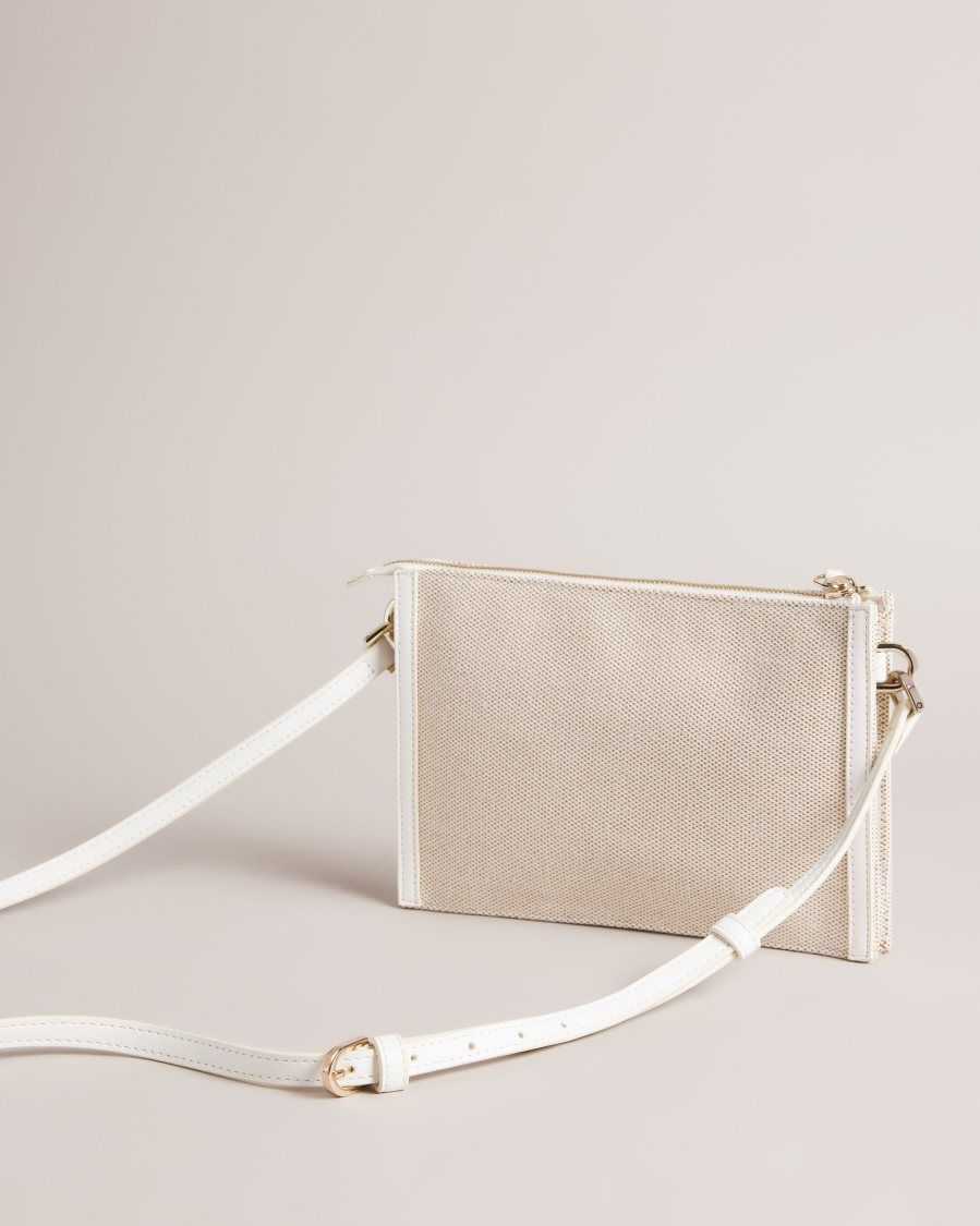 Ted Baker Aksia Canvas Crossbody Bag Ecru | 8426579-AX