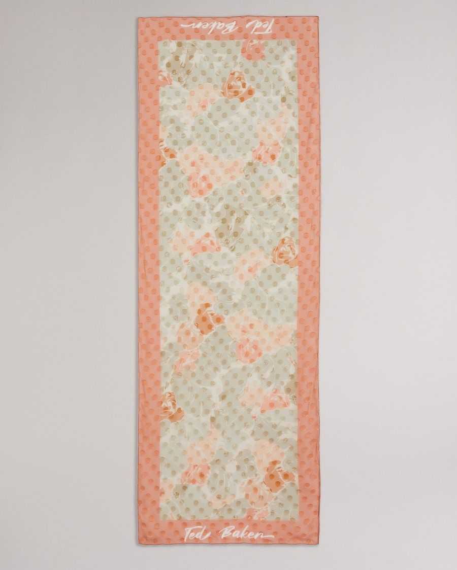 Ted Baker Alanny Floral Printed Long Scarf Coral | 0236541-QZ