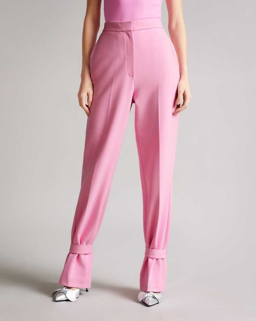 Ted Baker Aleksit Straight Leg Trouser With Ankle Tab Pink | 7534628-UA