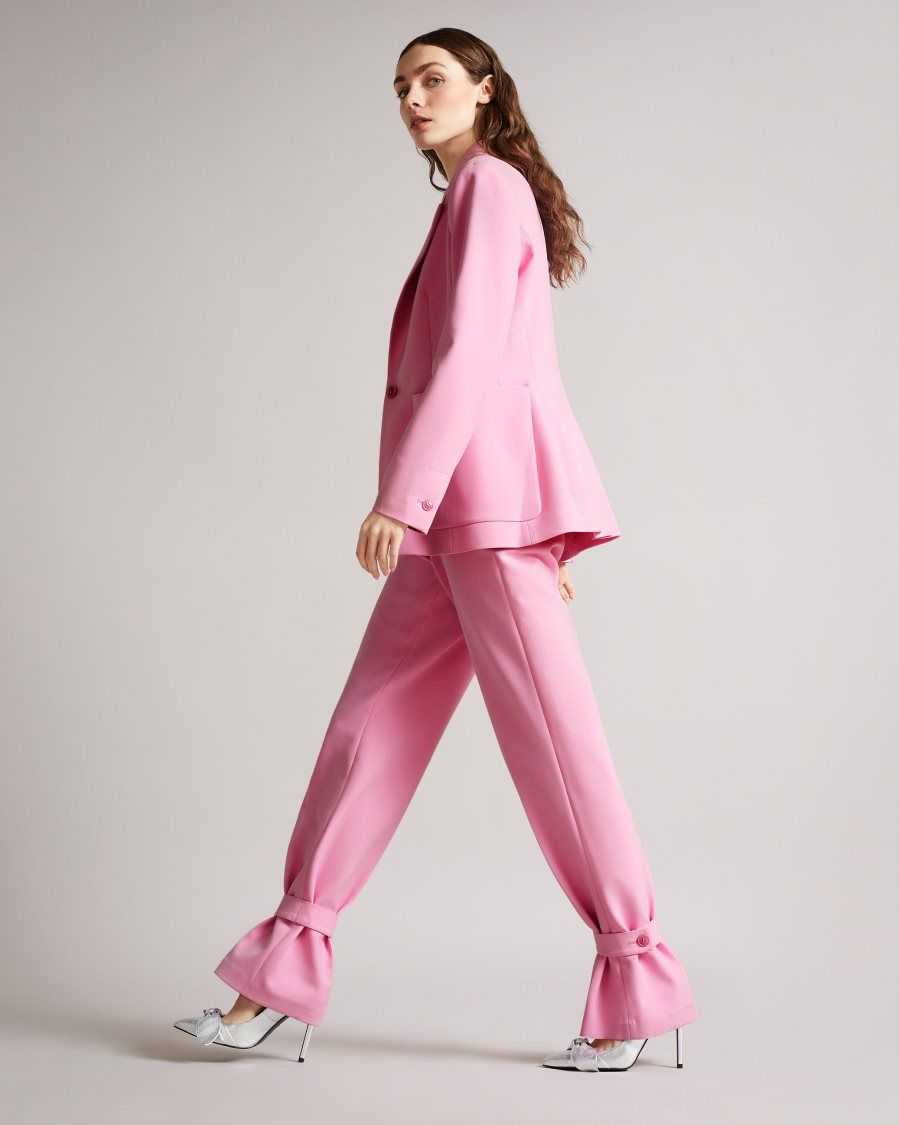 Ted Baker Aleksit Straight Leg Trouser With Ankle Tab Pink | 7534628-UA