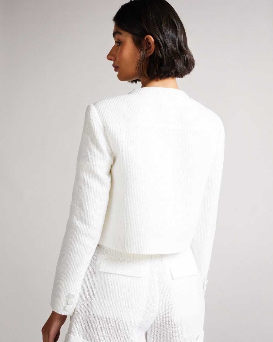 Ted Baker Alera Cropped Cargo Jacket White | 4706235-NL