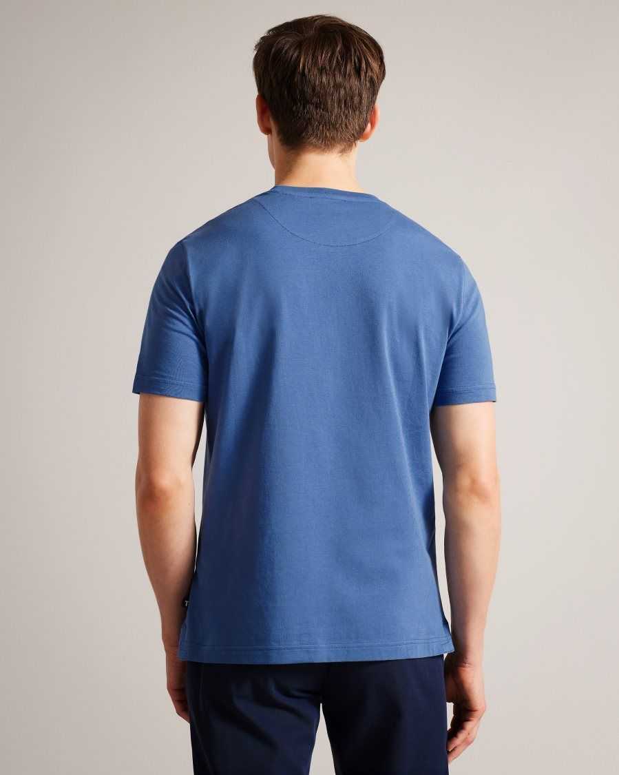 Ted Baker Alisbur Short Sleeve Branded T-Shirt Dark Blue | 9206843-BY