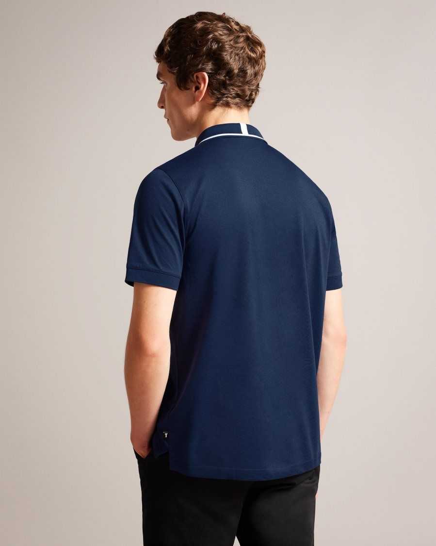 Ted Baker Allard Short Sleeve Polo Shirt Navy-Blue | 7182960-CX