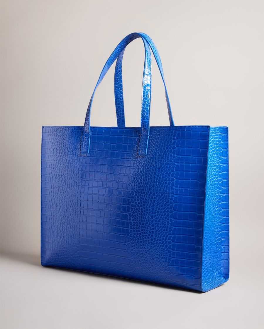 Ted Baker Allicon Mock Croc Icon Tote Bag Bright Blue | 1349507-RN