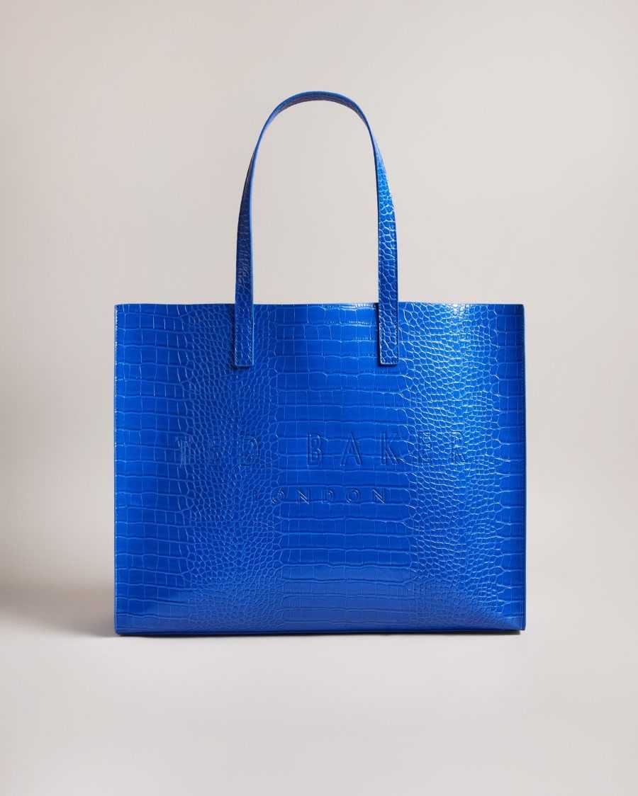 Ted Baker Allicon Mock Croc Icon Tote Bag Bright Blue | 1349507-RN