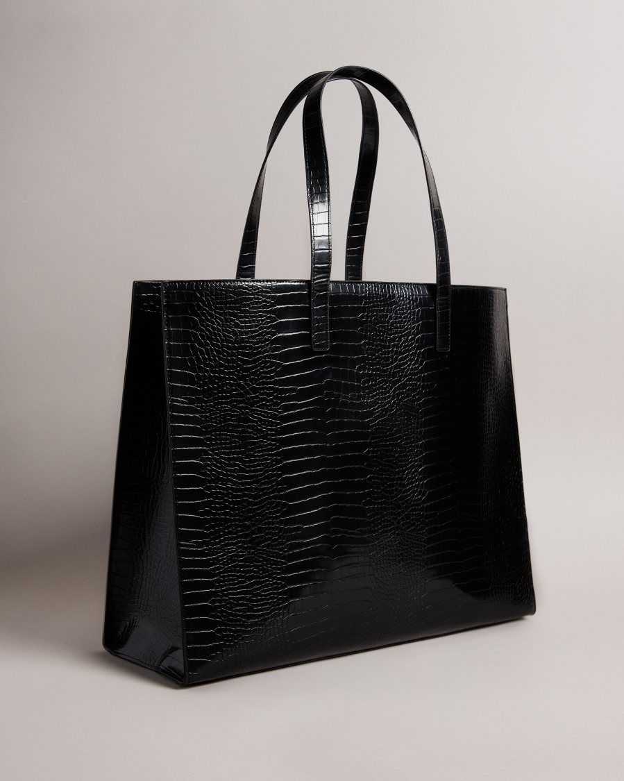 Ted Baker Allicon Mock Croc Icon Tote Bag Black | 4892760-OE