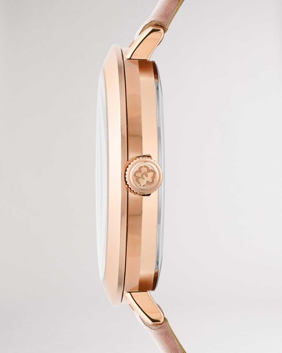 Ted Baker Ammmy Magnolia Detail Leather Watch Pink | 0534987-ER