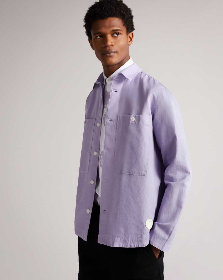 Ted Baker Amoret Long Sleeve Harrington Shacket Light Purple | 6378159-XI