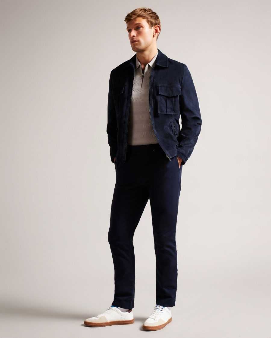 Ted Baker Amped Suede Jacket Navy | 6413980-XP