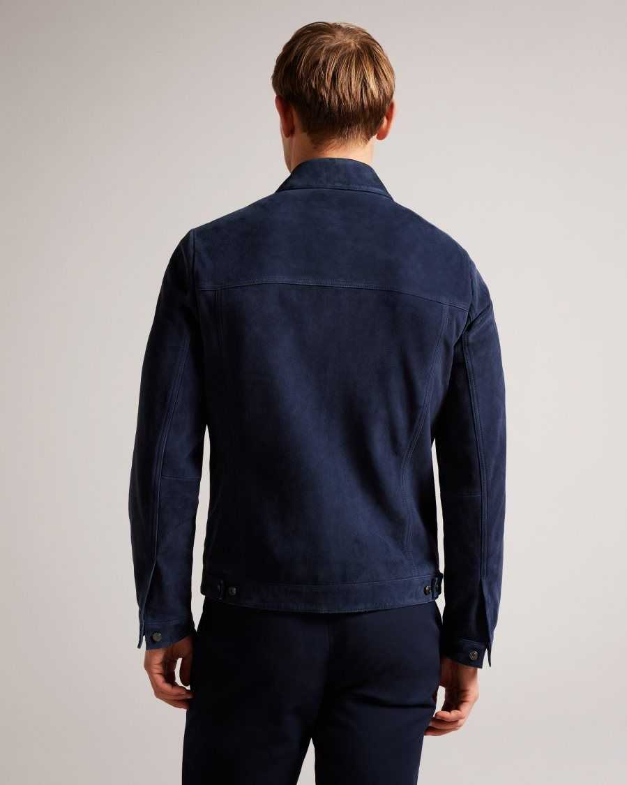 Ted Baker Amped Suede Jacket Navy | 6413980-XP