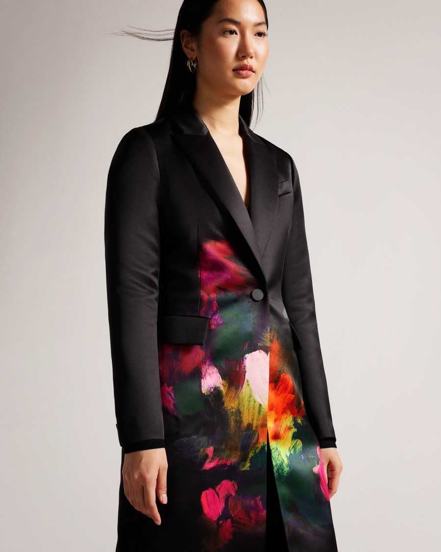 Ted Baker Anastay Single Breasted Midi Length Coat Black | 0294385-XE