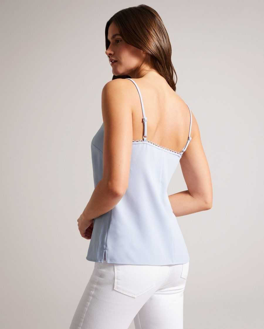 Ted Baker Andreno Strappy Cami With Looped Trims Baby Blue | 0928653-KI