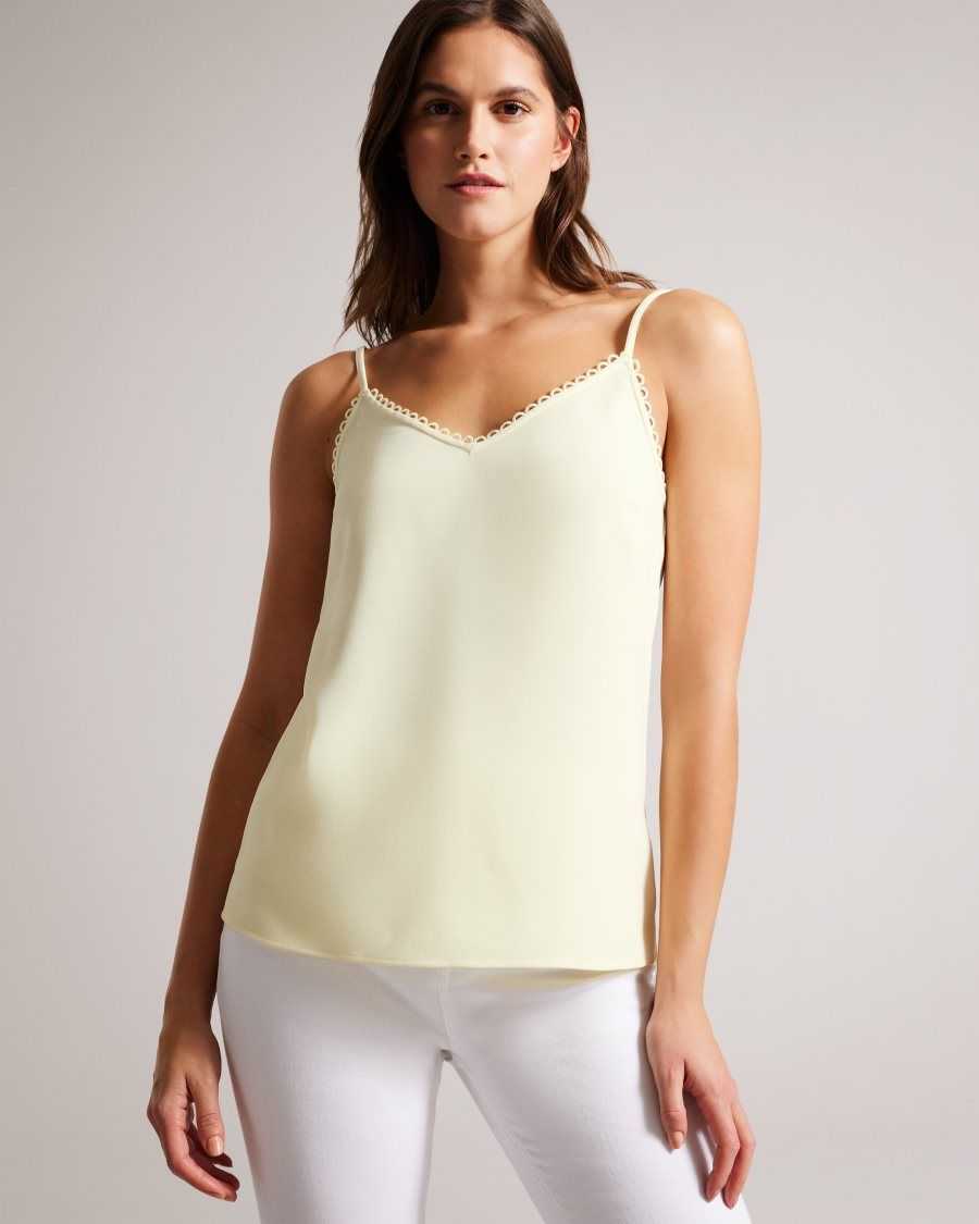 Ted Baker Andreno Strappy Cami With Looped Trims Light Yellow | 5891702-BW