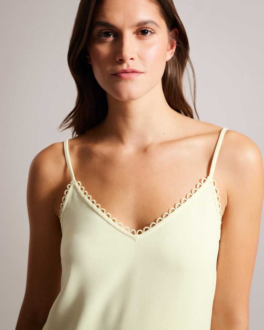 Ted Baker Andreno Strappy Cami With Looped Trims Light Yellow | 5891702-BW