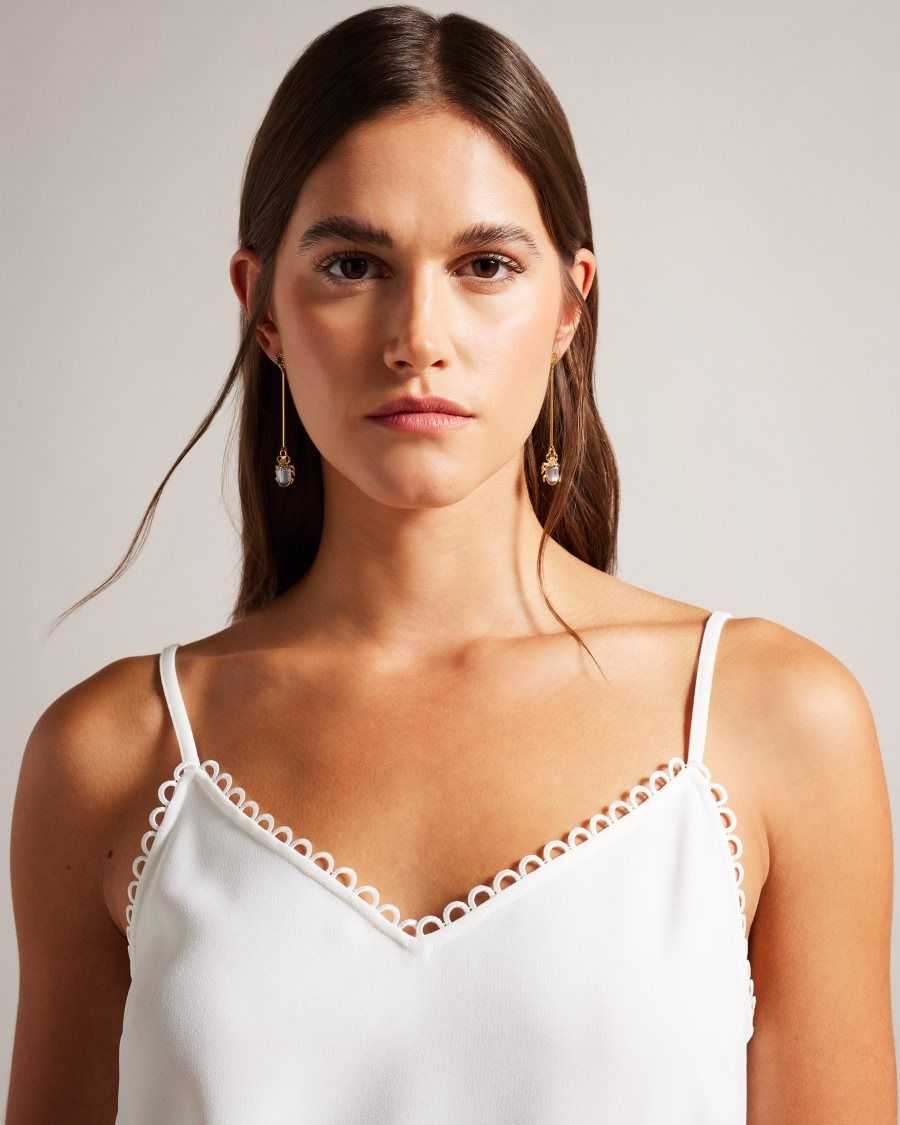 Ted Baker Andreno Strappy Cami With Looped Trims White | 7538064-MY