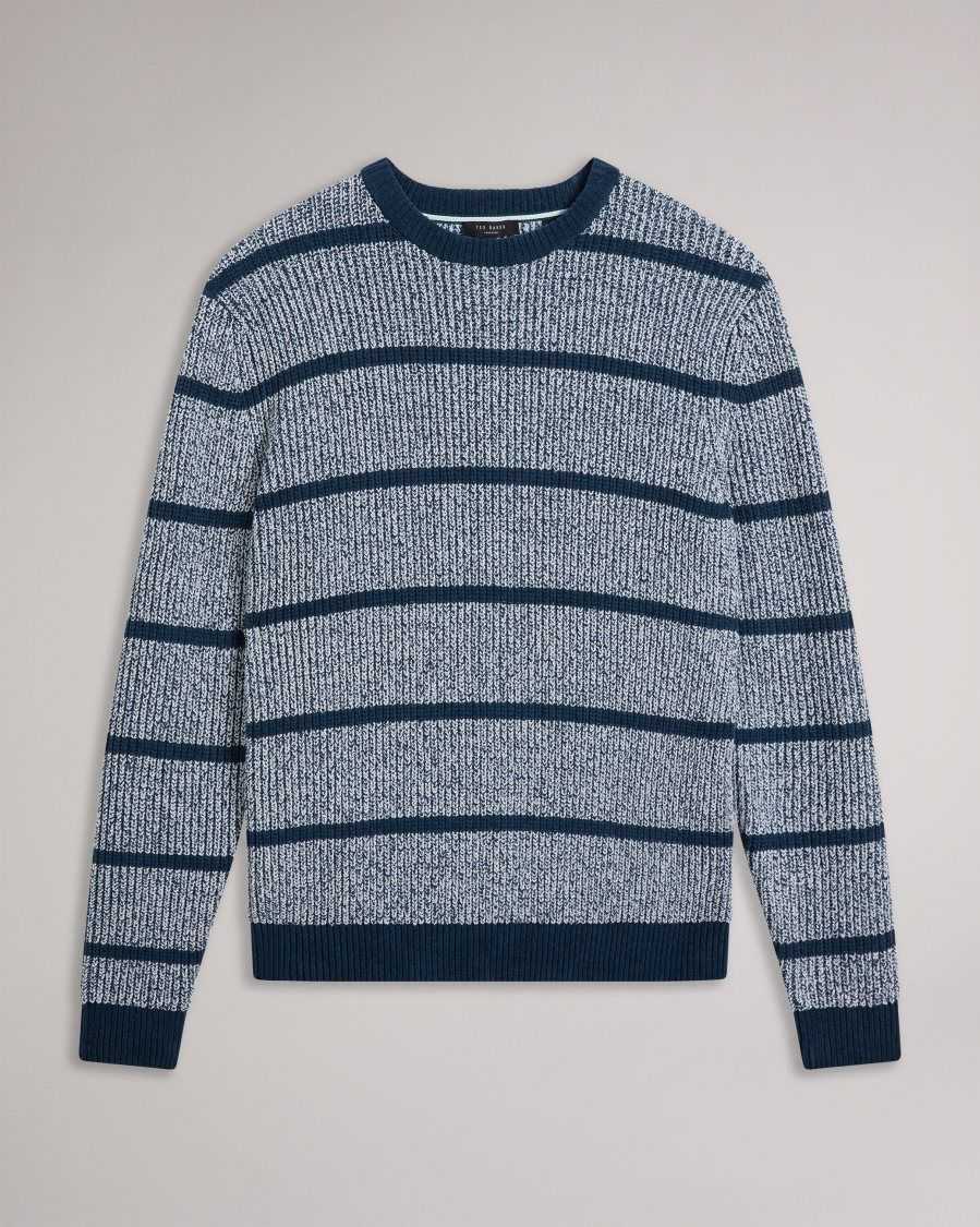 Ted Baker Angio Regular Fit Textured Stripe Jumper Blue | 2401896-RA