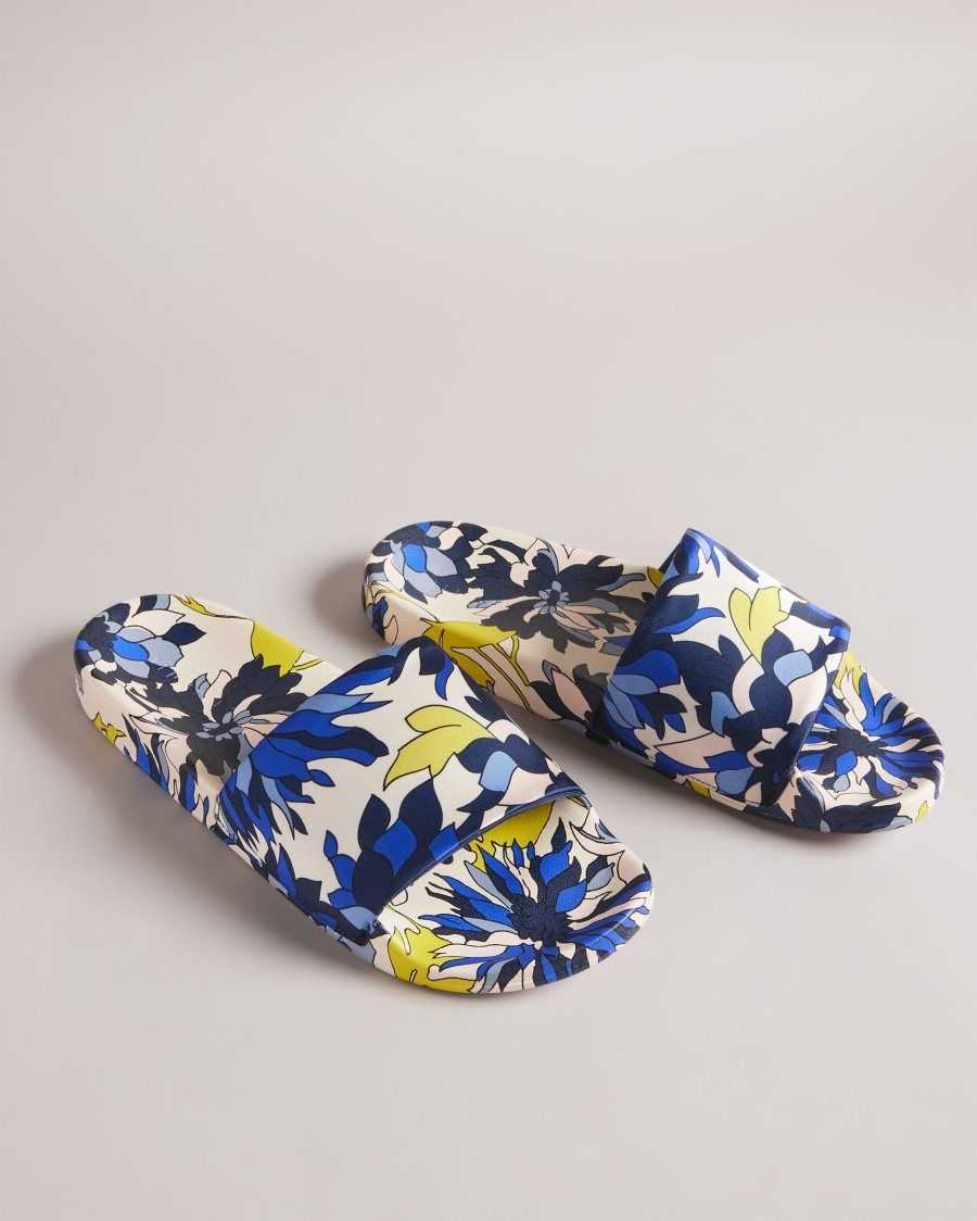 Ted Baker Anniti Floral Print Sliders Navy | 1806927-WT