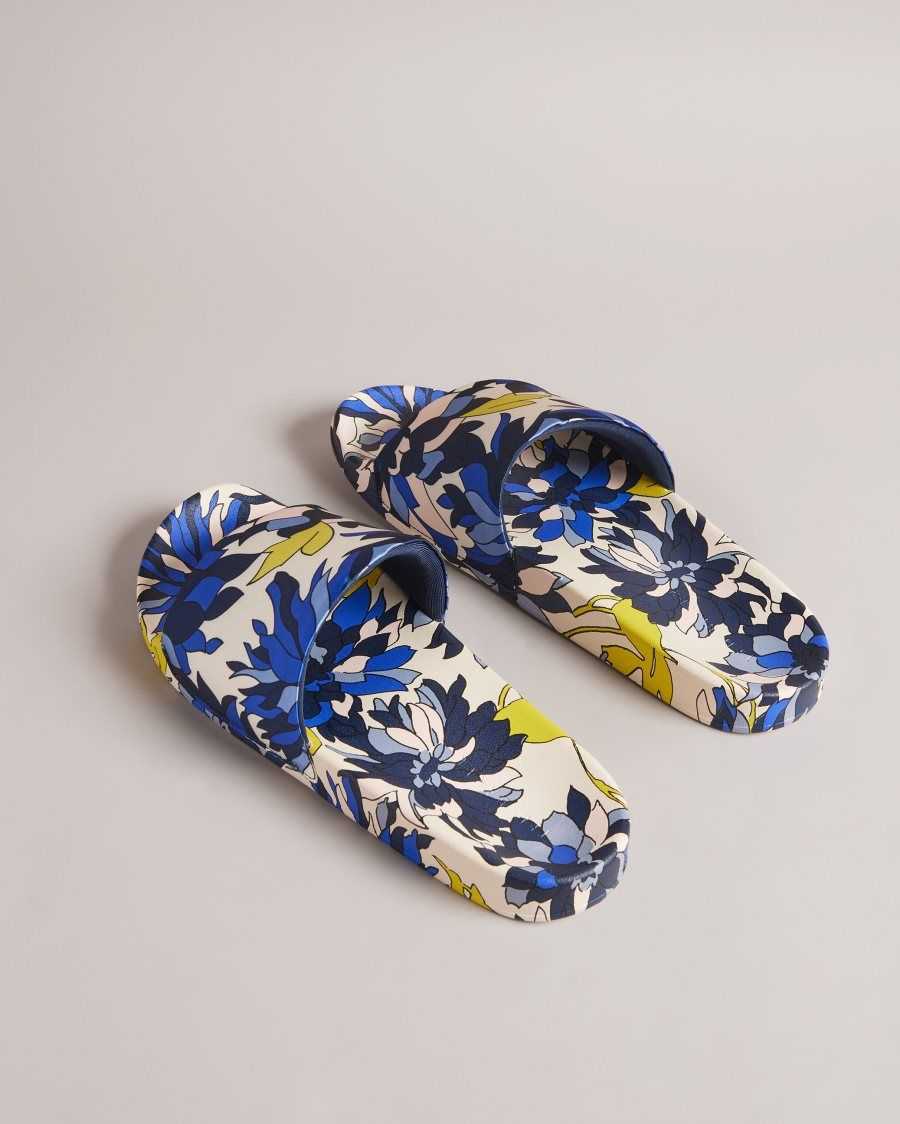 Ted Baker Anniti Floral Print Sliders Navy | 1806927-WT