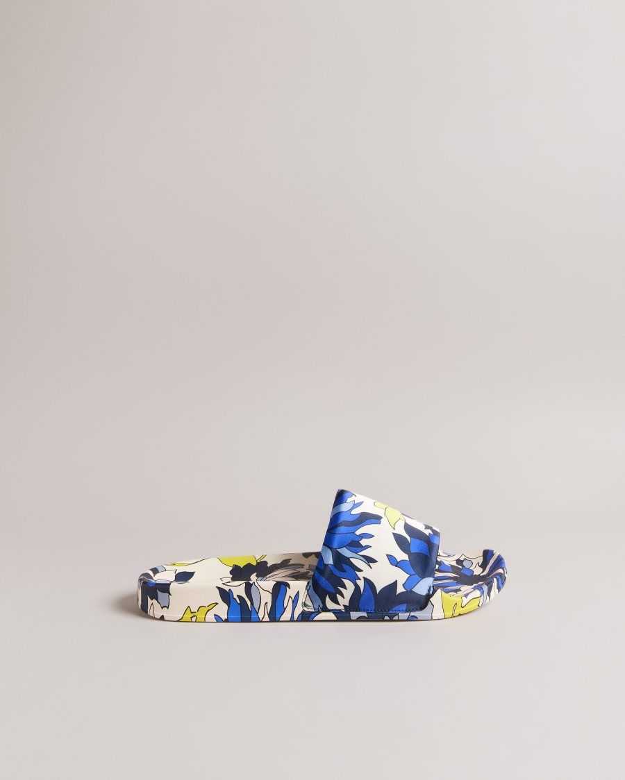 Ted Baker Anniti Floral Print Sliders Navy | 1806927-WT