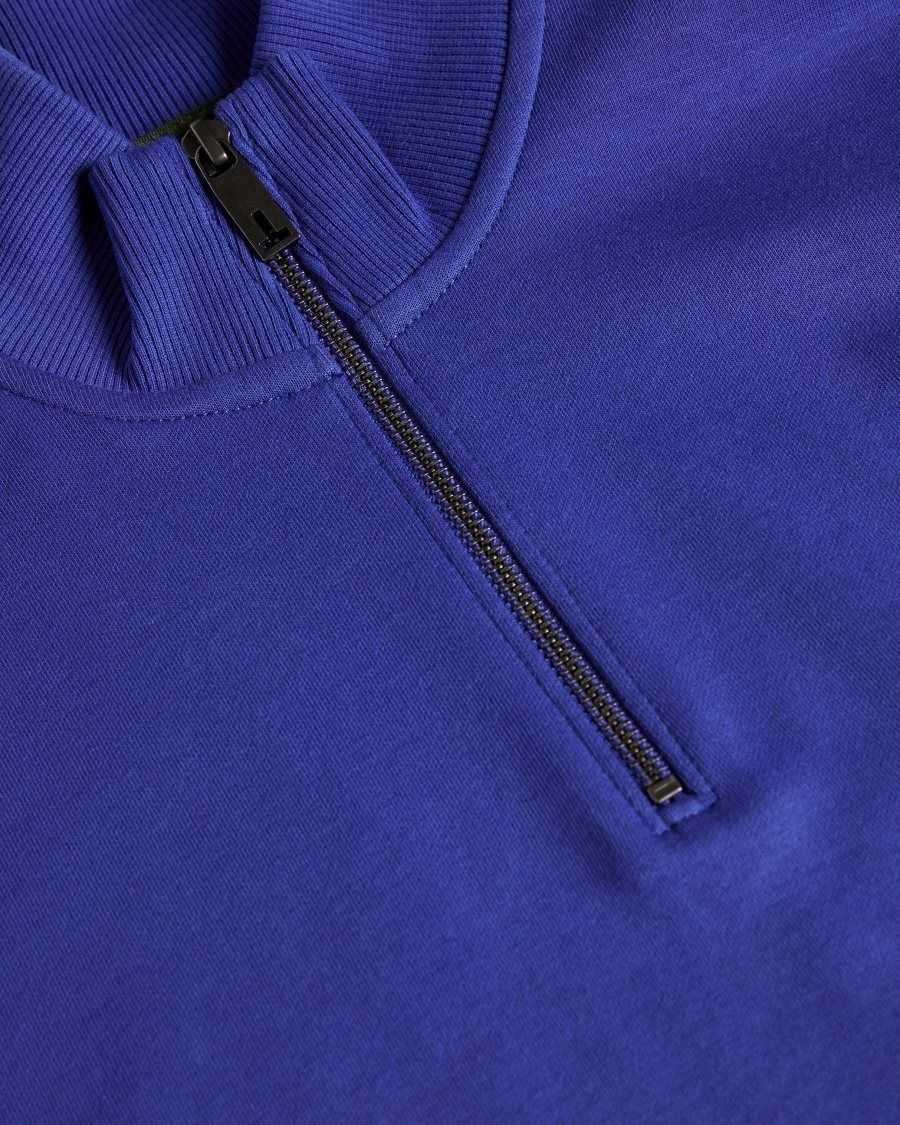 Ted Baker Antram Long Sleeve Half Zip Funnel Neck Blue | 4982053-NS