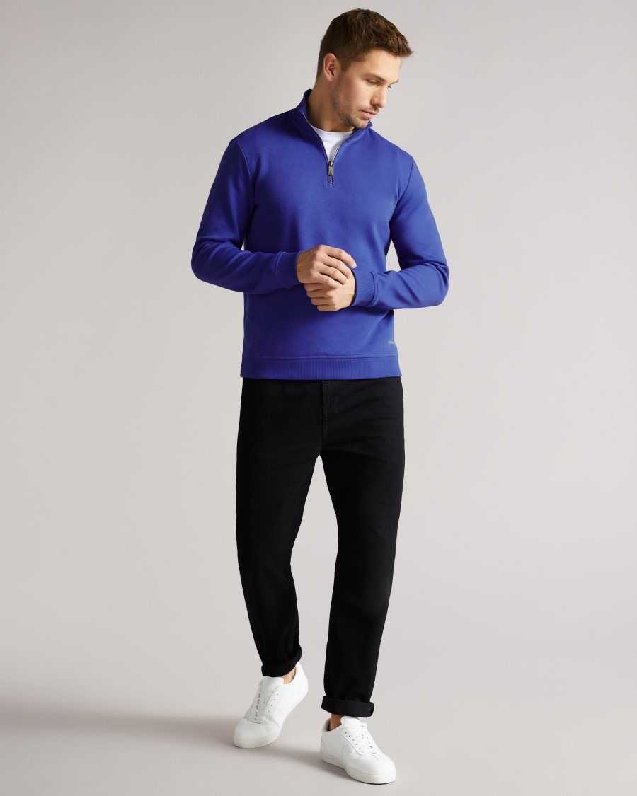 Ted Baker Antram Long Sleeve Half Zip Funnel Neck Blue | 4982053-NS