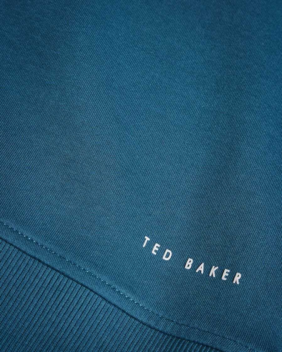 Ted Baker Antram Long Sleeve Half Zip Funnel Neck Teal-Blue | 9430186-HB