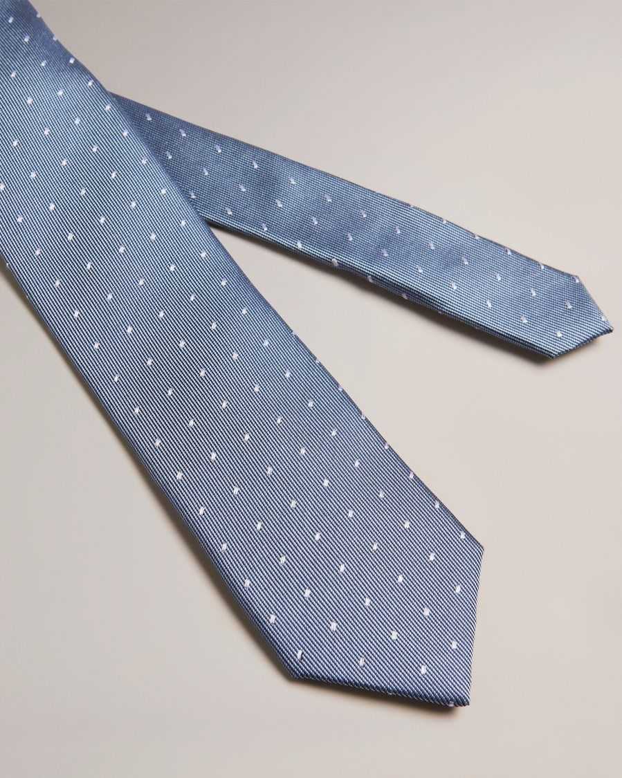 Ted Baker Aragon Silk Dashed Spot Tie Dark Blue | 3472695-VA