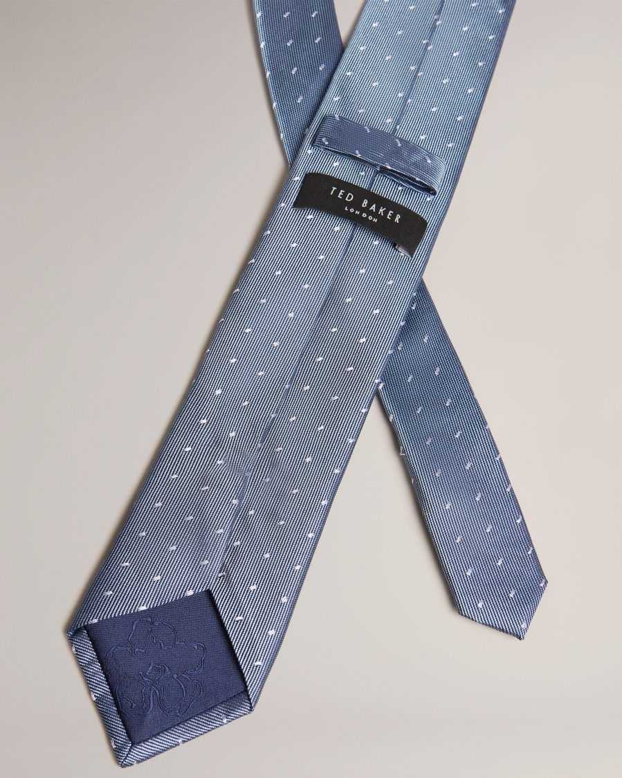 Ted Baker Aragon Silk Dashed Spot Tie Dark Blue | 3472695-VA