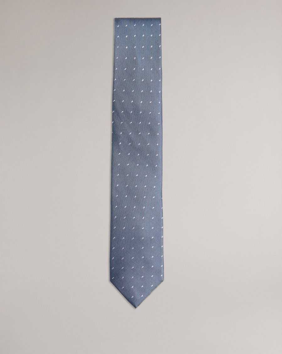 Ted Baker Aragon Silk Dashed Spot Tie Dark Blue | 3472695-VA