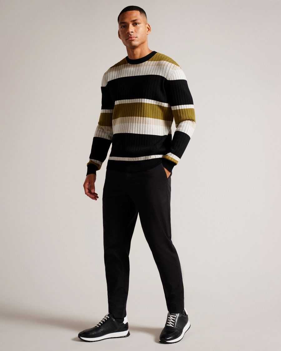 Ted Baker Array Long Sleeve Regular Fit Striped Jumper Natural | 4182563-EF