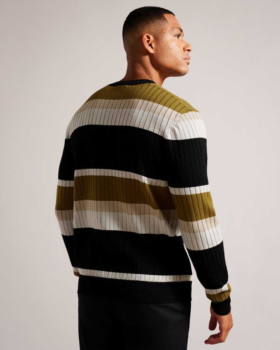 Ted Baker Array Long Sleeve Regular Fit Striped Jumper Natural | 4182563-EF