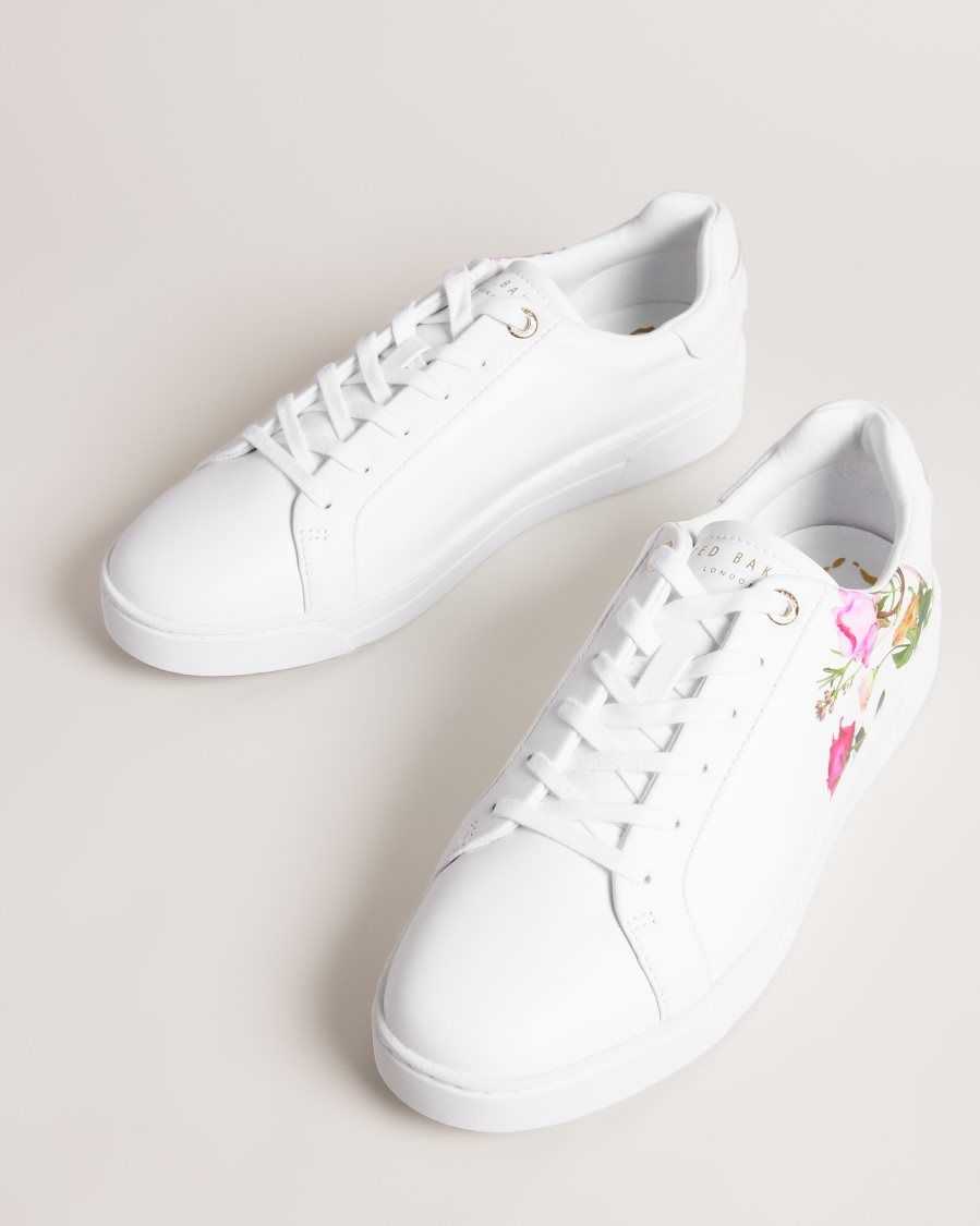 Ted Baker Artel Printed Floral Cupsole Trainers White | 0586743-AO