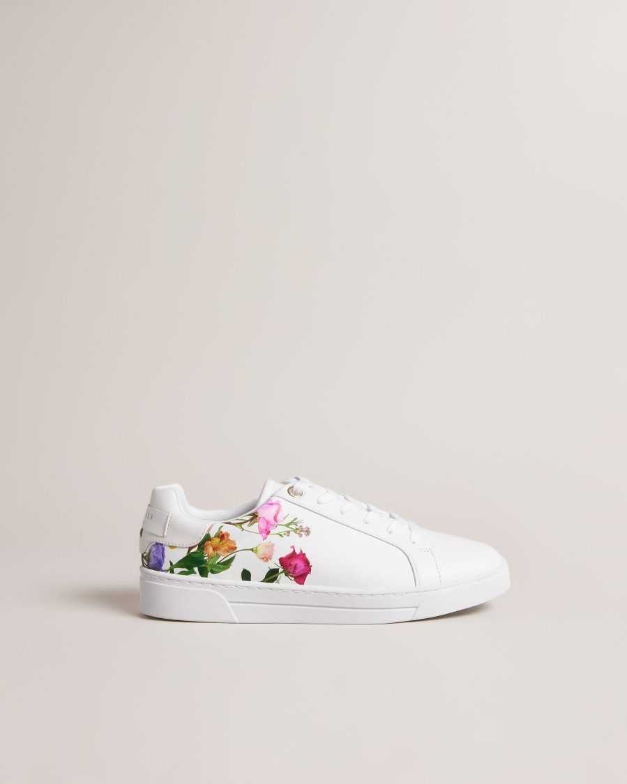 Ted Baker Artel Printed Floral Cupsole Trainers White | 0586743-AO