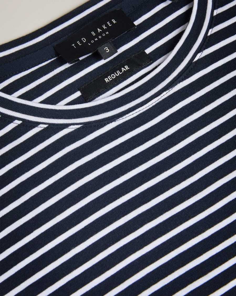 Ted Baker Arvan Short Sleeve Striped T-Shirt Navy | 0619734-NO