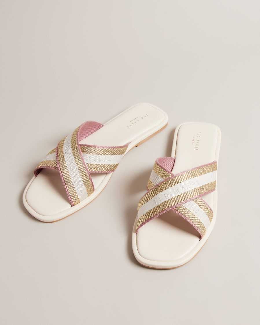 Ted Baker Ashika Webbing Strap Sandals Ivory | 2105367-QD