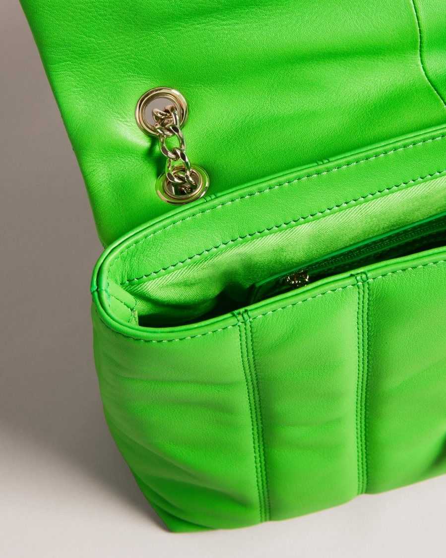 Ted Baker Ayahlin Puffer Quilted Leather Crossbody Bag Green | 9361720-RO