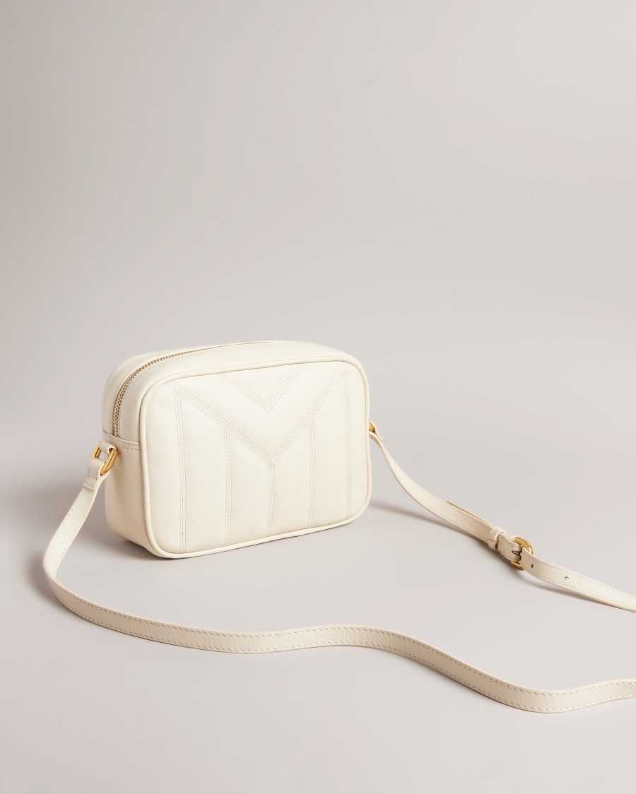 Ted Baker Ayalily Leather Puffer Crossbody Bag Ivory | 3914207-RK