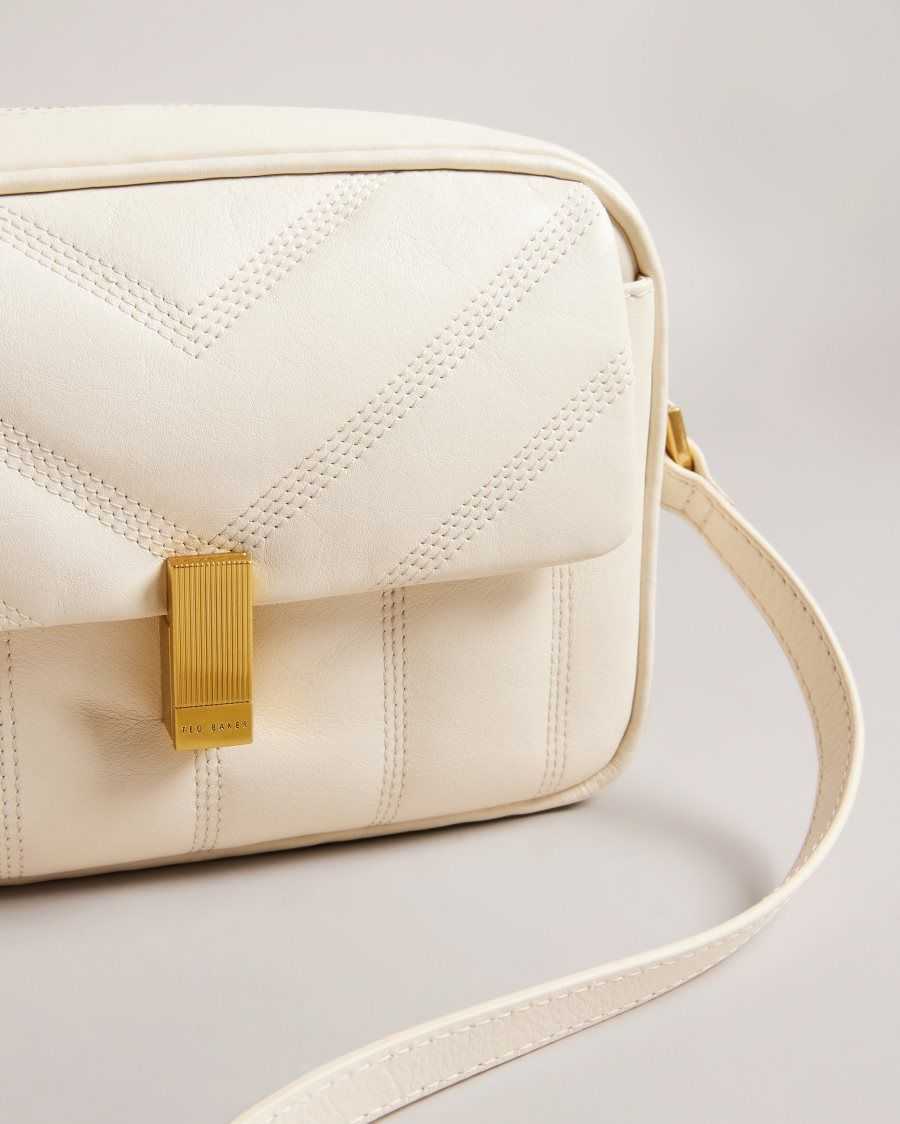 Ted Baker Ayalily Leather Puffer Crossbody Bag Ivory | 3914207-RK