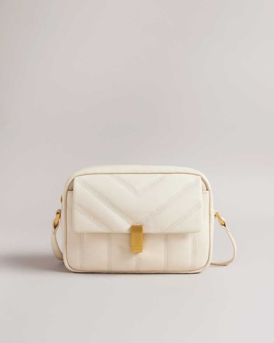 Ted Baker Ayalily Leather Puffer Crossbody Bag Ivory | 3914207-RK