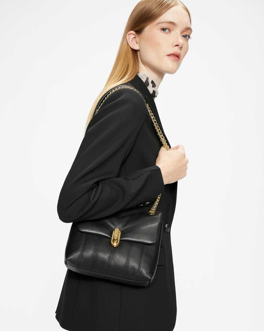 Ted Baker Ayalina Leather Quilted Mini Crossbody Bag Black | 9281735-GU