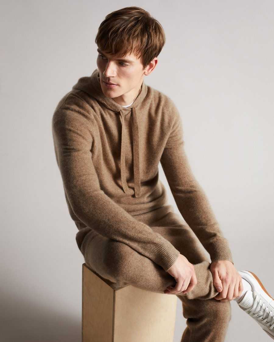 Ted Baker Bannks Cashmere Hoodie Brown | 0498617-XO