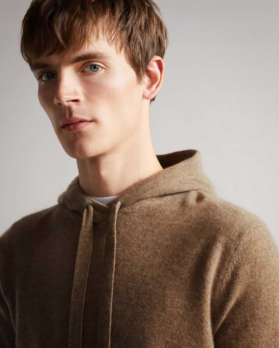 Ted Baker Bannks Cashmere Hoodie Brown | 0498617-XO