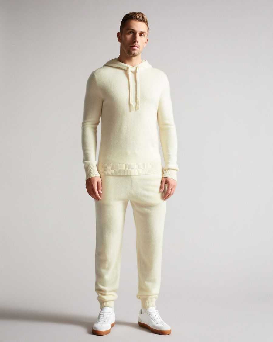 Ted Baker Bannks Cashmere Hoodie Ecru | 1627834-YH