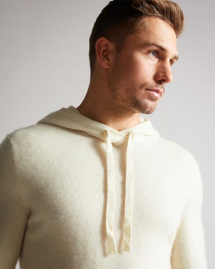 Ted Baker Bannks Cashmere Hoodie Ecru | 1627834-YH