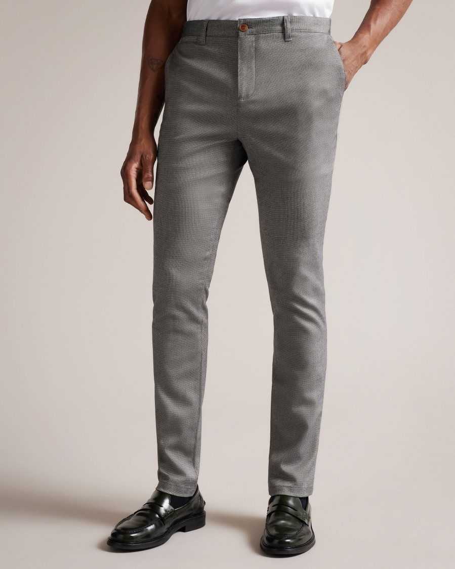 Ted Baker Baren Irvine Fit Textured Trousers Light Grey | 8256394-HL